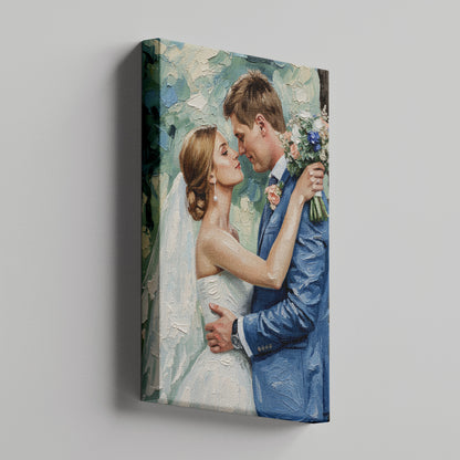 Wedding Gift Custom Oil Painting – Bride & Groom Portrait