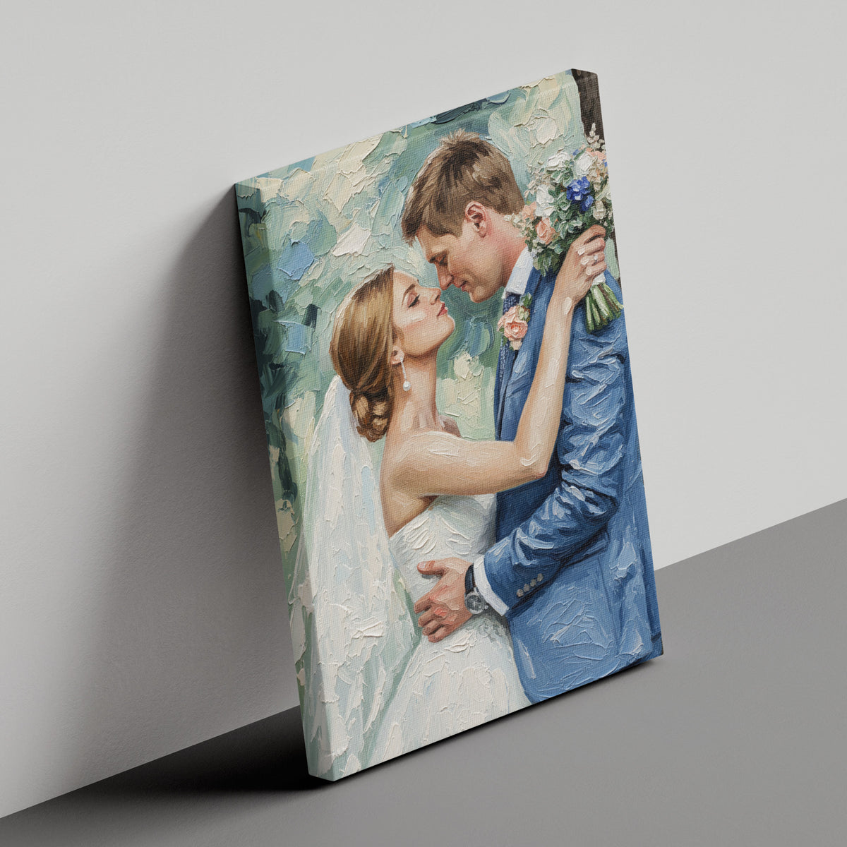 Wedding Gift Custom Oil Painting – Bride & Groom Portrait