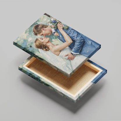 Wedding Gift Custom Oil Painting – Bride & Groom Portrait