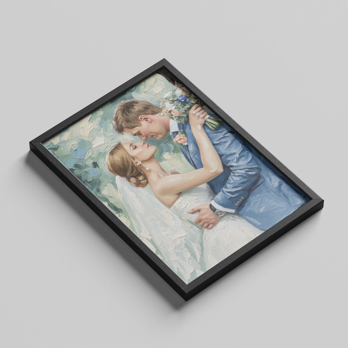 Wedding Gift Custom Oil Painting – Bride & Groom Portrait