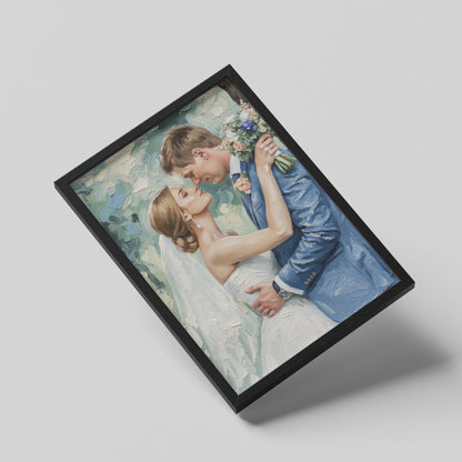 Wedding Gift Custom Oil Painting – Bride & Groom Portrait