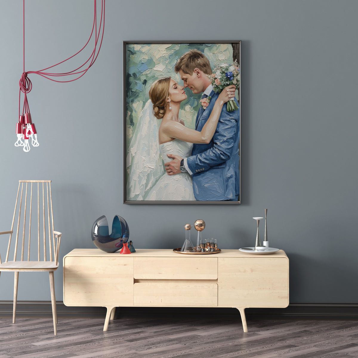 Wedding Gift Custom Oil Painting – Bride & Groom Portrait