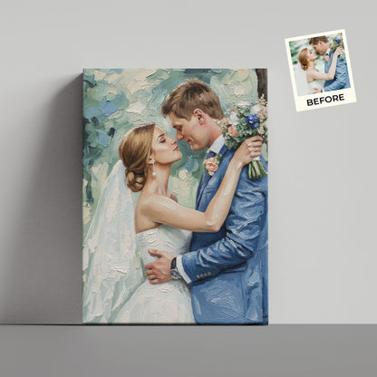 Wedding Gift Custom Oil Painting – Bride & Groom Portrait