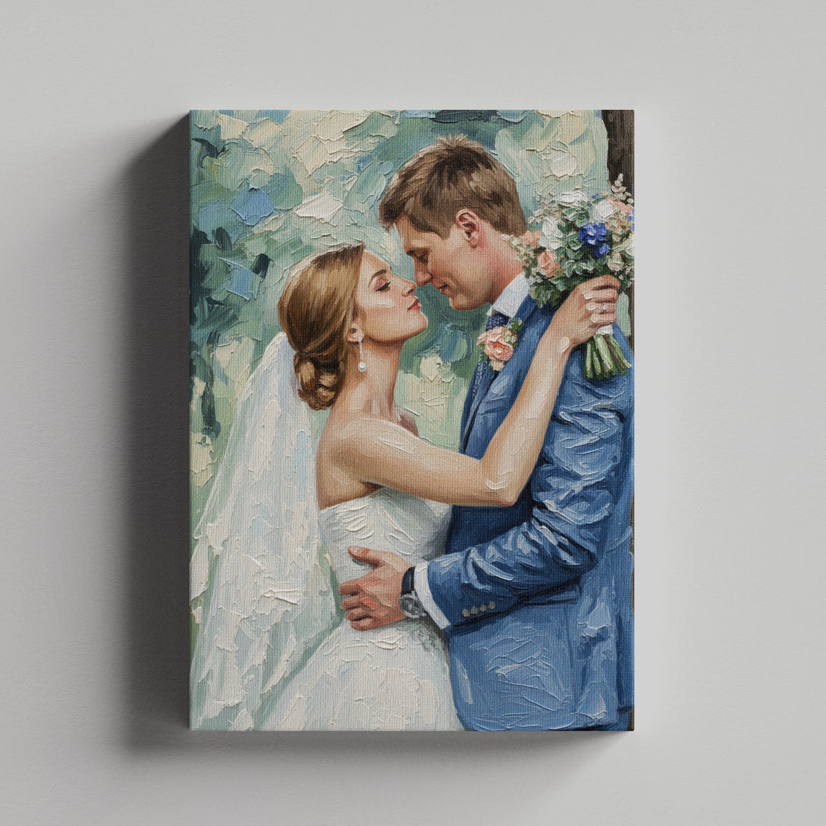 Wedding Gift Custom Oil Painting – Bride & Groom Portrait