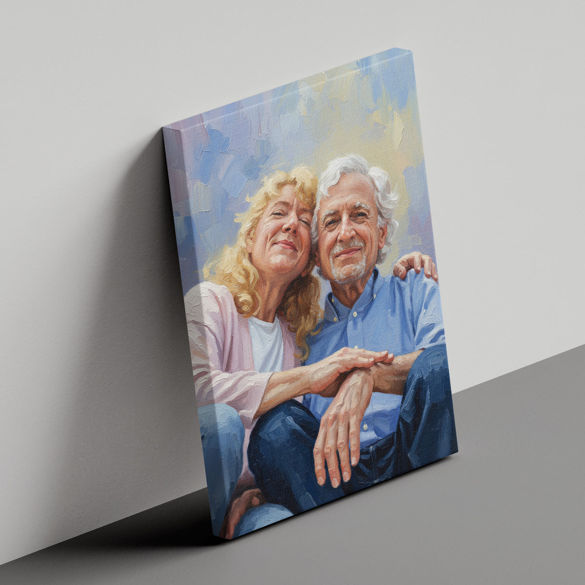 Custom Grandparents Portrait Oil Painting Canvas