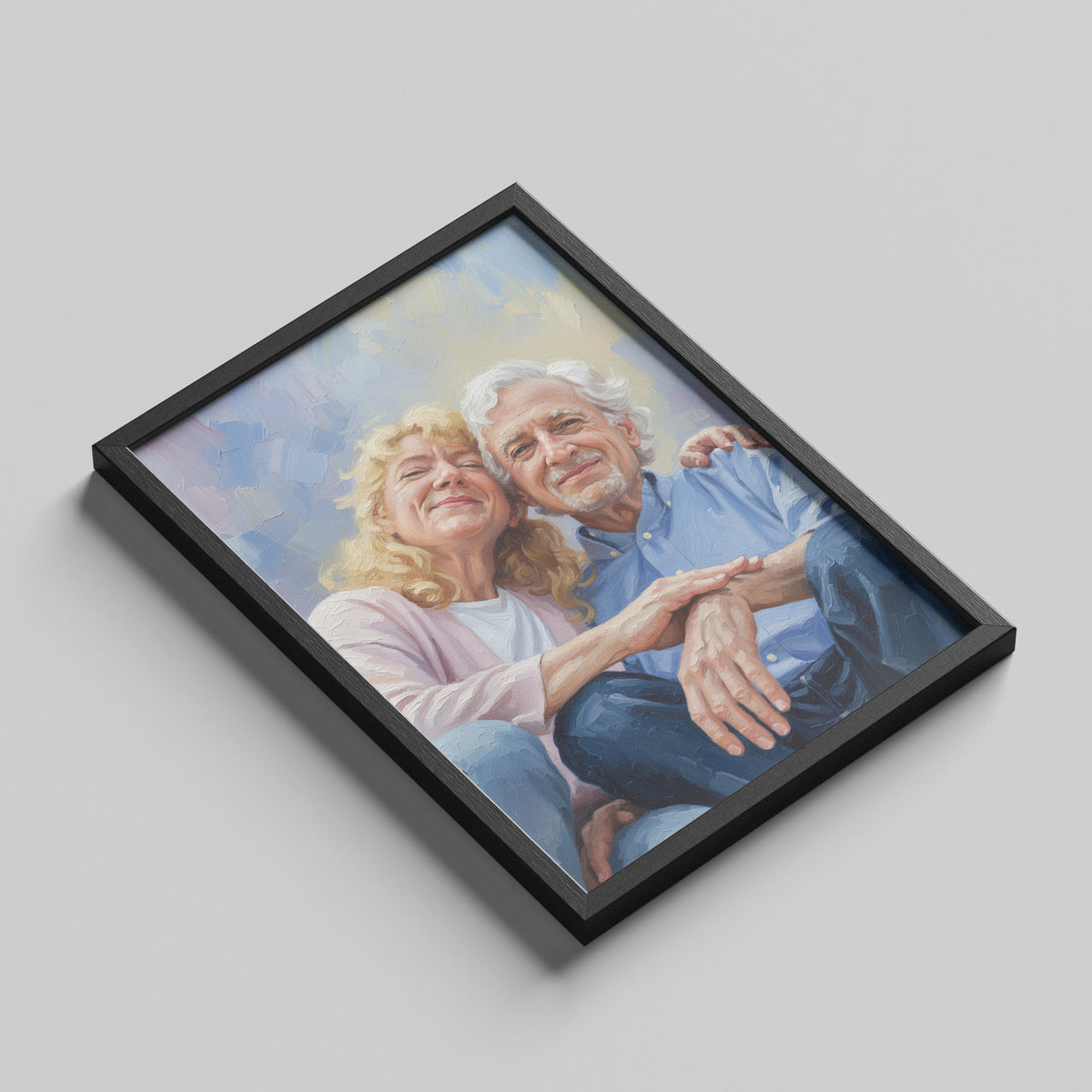 Custom Grandparents Portrait Oil Painting Canvas