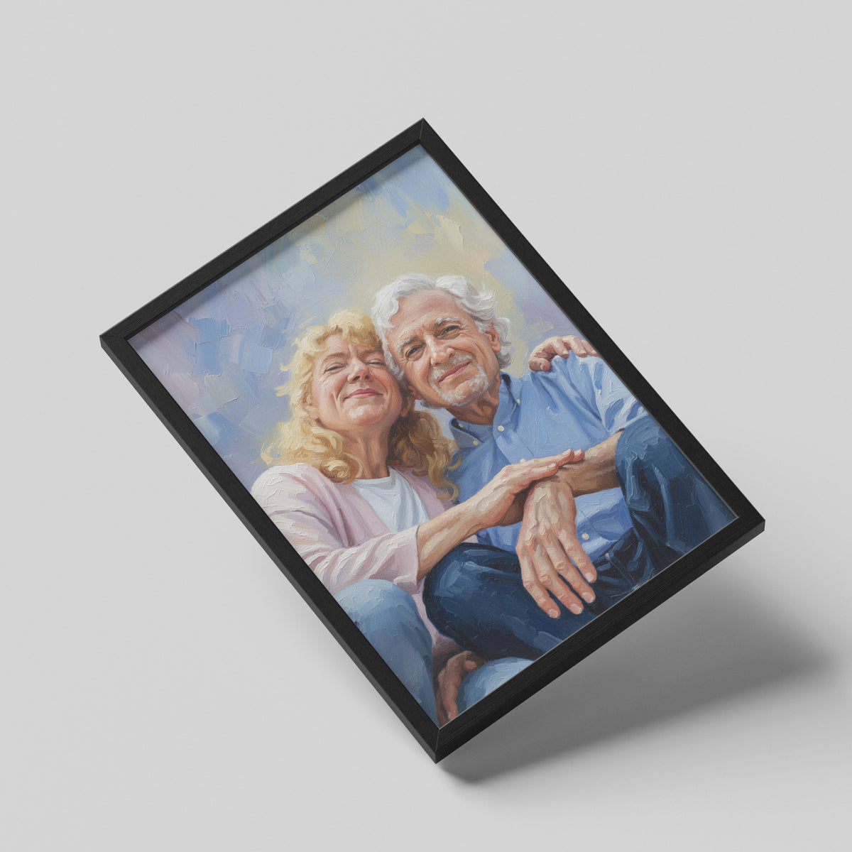 Custom Grandparents Portrait Oil Painting Canvas