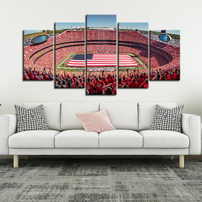 Kansas City Arrowhead Stadium 5 Pieces Wall Painting Canvas