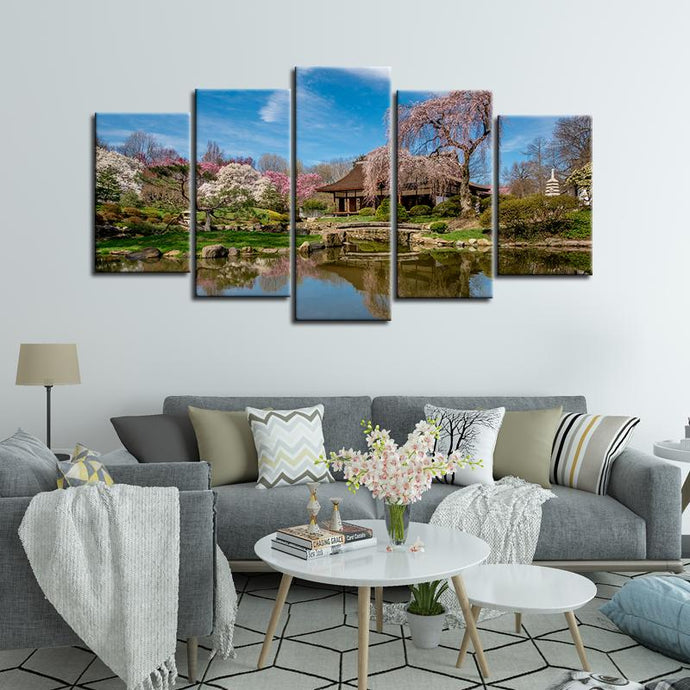 Philadelphia Shofuso Japanese House and Garden 5 Pieces Wall Painting Canvas