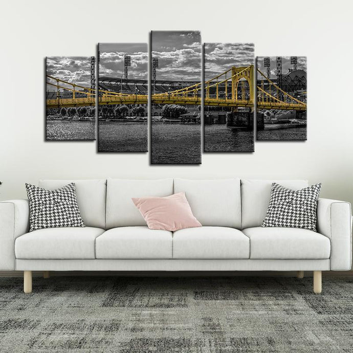 Pittsburgh Roberto Clemente Bridge 5 Pieces Wall Painting Canvas