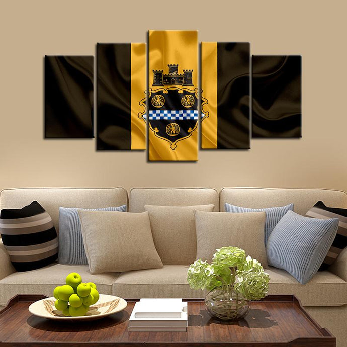 Pittsburgh Fabric Flag 5 Pieces Wall Painting Canvas