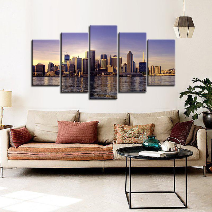 San Francisco City 5 Pieces Wall Painting Canvas