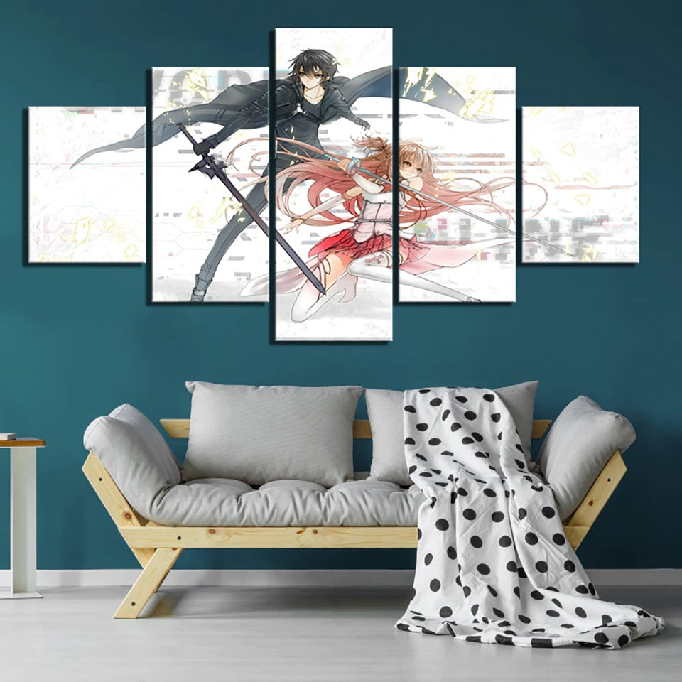 Sword Art Online Asuna Yuuki Kirito Wall Art Canvas 2